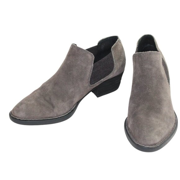 Born Dallia Charcoal Gray Leather Suede Slip On Ankle Boot Size 9 - Picture 5 of 9
